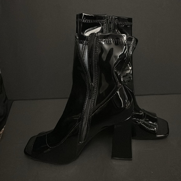 Black leather block heels - Picture 3 of 5